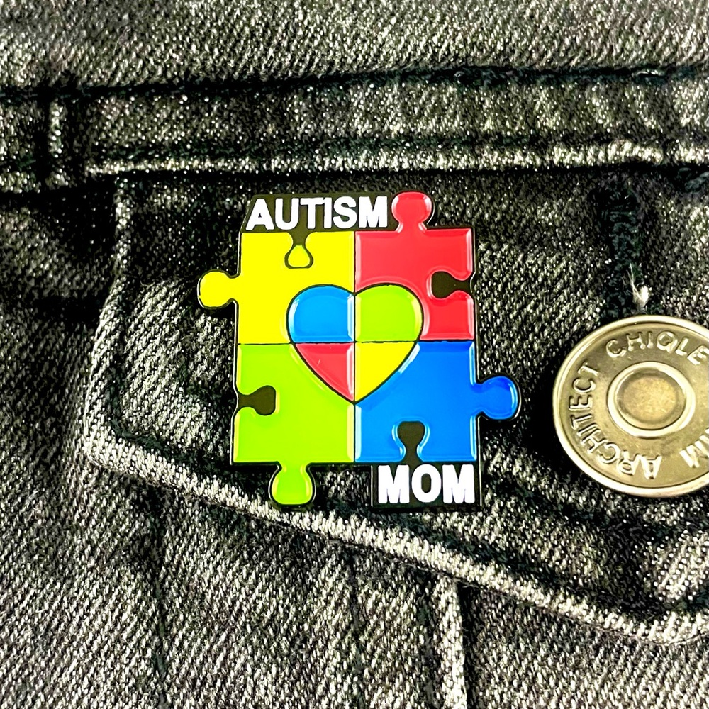 Autism Mom 1 Inch Enamel Pin